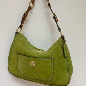 Coach green suede bag